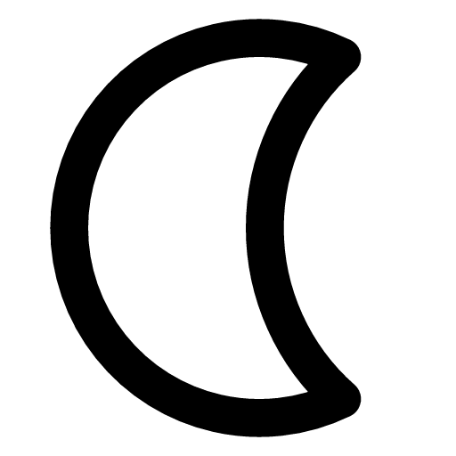 Moon icon — Moon — night, sleep or the dark theme of an app when the lights go down