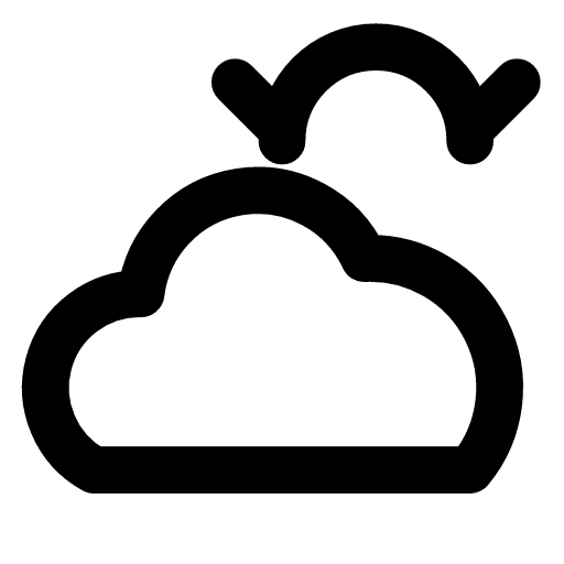 Mostly cloudy icon — The cloud with only a corner of sun behind it