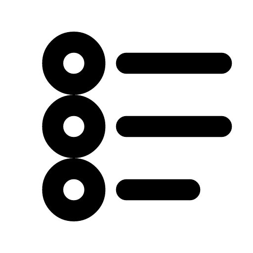 Multiple choice icon — One of the circles filled in