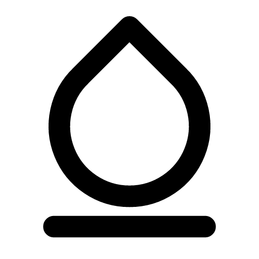 Oil change icon — A drop falling into the pan below it — the oil, changed