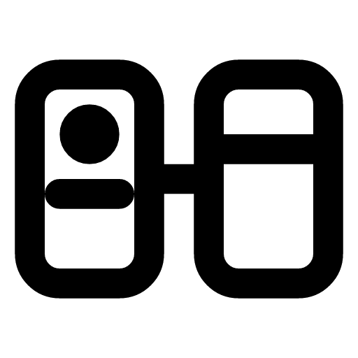 ORM icon — An ORM — objects on one side, tables on the other, mapped between