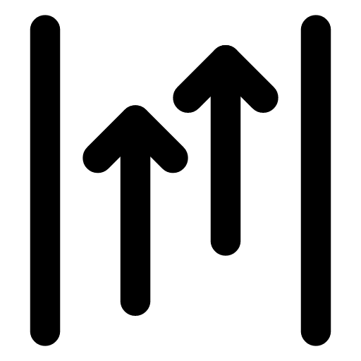 Overtake icon — The road with one arrow passing another