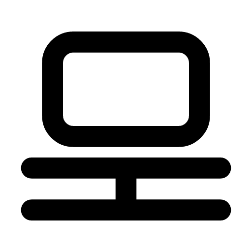 Pallet icon — A crate on two rails — goods moved by the forklift-load