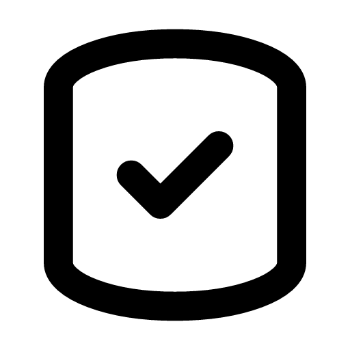 Volume claim icon — A cylinder with a check on it — storage a pod asked for and was granted