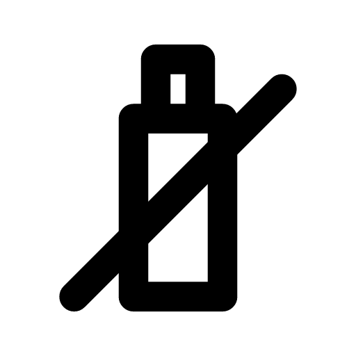 Plastic free icon — The bottle with a line through it