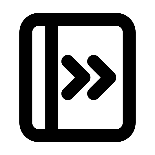 Renew policy icon — The book with two chevrons on its page — the cover carried on for another year