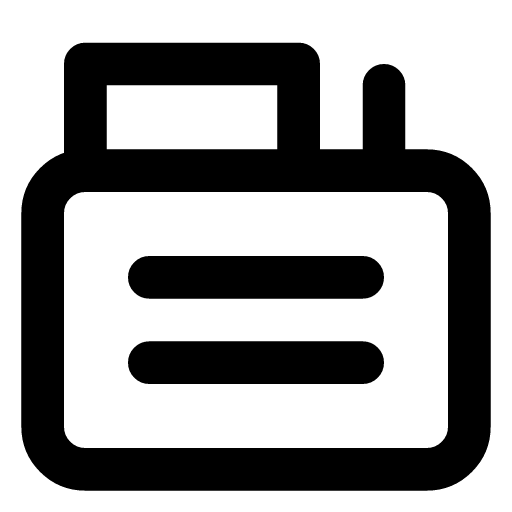POS receipt icon — The till with two printed lines — the slip the till prints