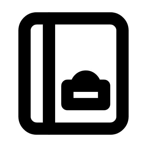 Quarter close icon — The book with a padlock on its page — the quarter shut, nothing more written