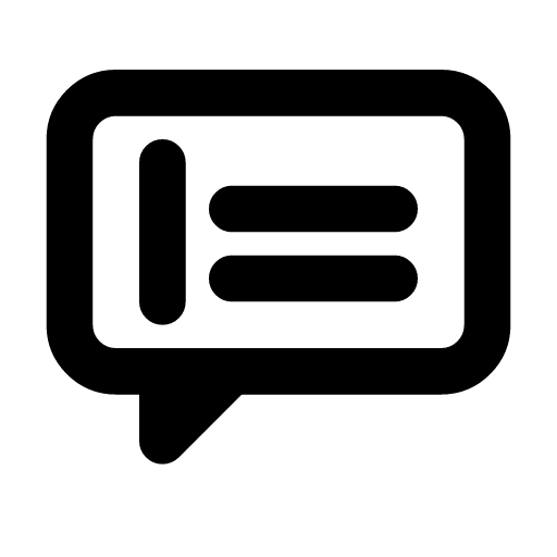 Quote reply icon — A speech bubble with a quote bar inside — replying to a specific message