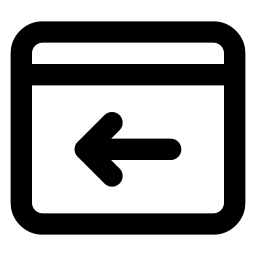 Refund request icon — The payment card with an arrow pointing back — money asked for in return