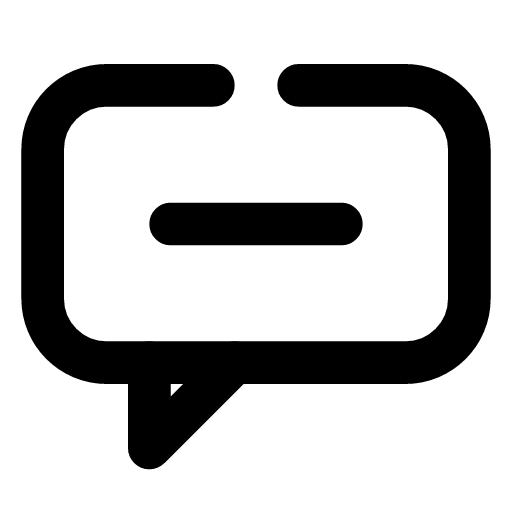 Refusal icon — A speech bubble with a flat line in it — the model declining to answer