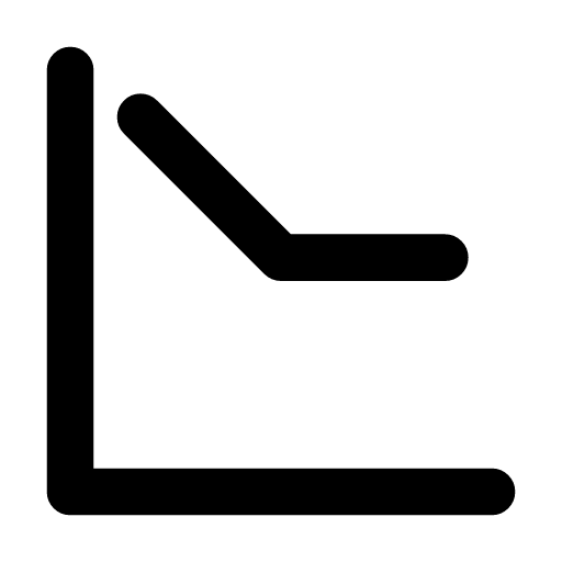 Retention curve icon — A curve that drops and then holds steady — the retention curve of returning users