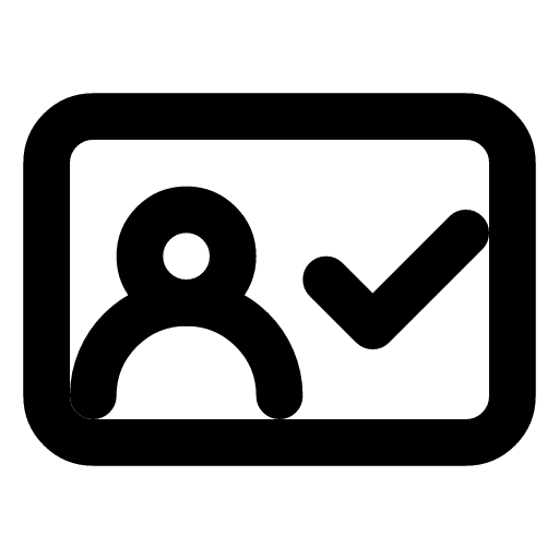 Role binding icon — A person card with a check beside them — who is bound to which permissions in a namespace