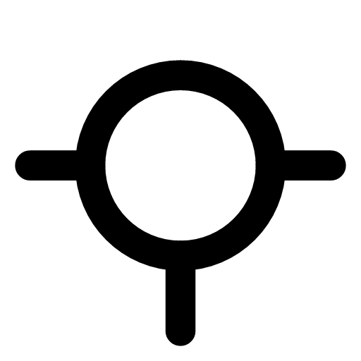Roundabout icon — A ring with three roads meeting it