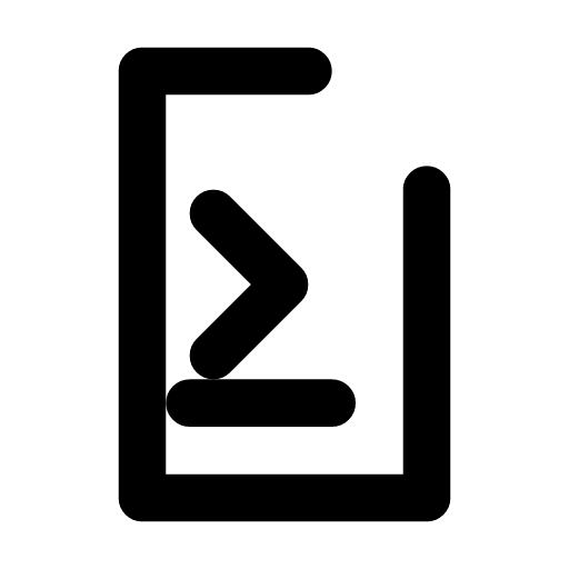 Script icon — A script — commands saved to a file so they can run again later