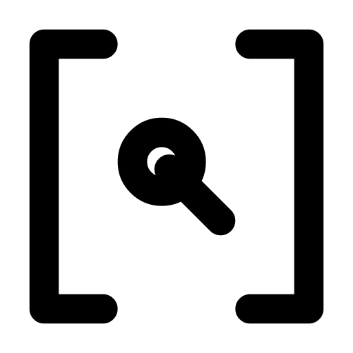 Search scope icon — A magnifying glass held between brackets — search within a scope