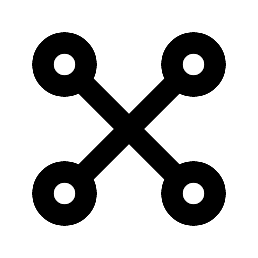 Service map icon — Four nodes joined corner to corner — which services talk to which