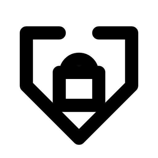 Shield lock icon — A shield with a padlock on it — locked down, protection that is not to be lifted