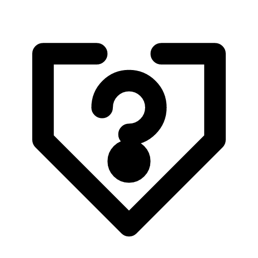 Shield question icon — A shield with a question mark on it — protection unknown, a policy not yet decided