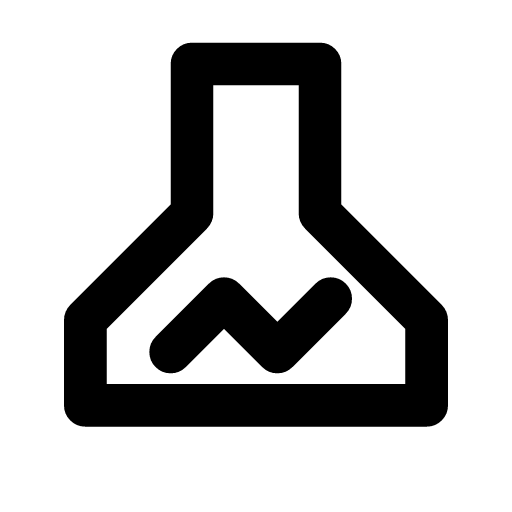 Smoke suite icon — The flask with a wisp in it — the handful of tests that say whether anything works at all