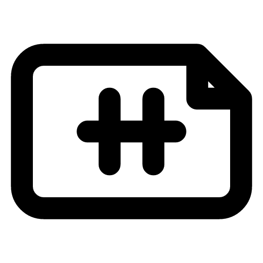 Sort code icon — A slip with a hash on it — the number that names the branch