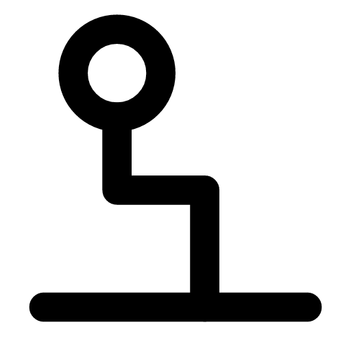 Squat icon — The knees bent under the weight