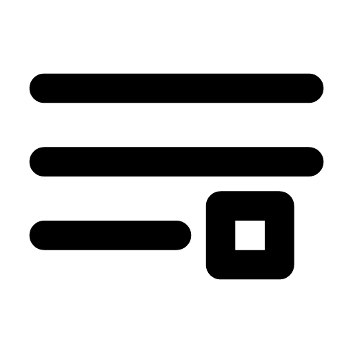 Stop reason icon — Text ending in a square stop mark — why the model stopped generating