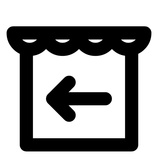 Supplier icon — The storefront with an arrow coming in — where the shop's goods come from