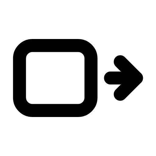 Swipe action icon — A card sliding sideways behind an arrow — swipe actions on a list item or card