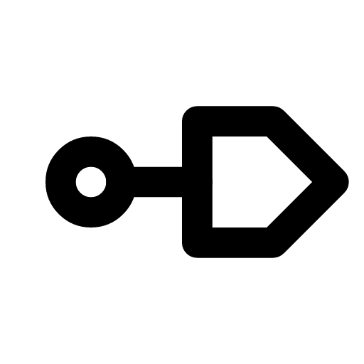 Git tag icon — A git tag — a commit with a name on it, a pinned version label