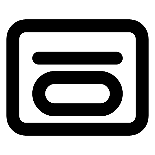 Template icon — A template — the shape of a document with the words left out, a form to fill in