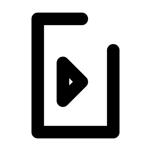 Test file icon — A page with a play button on it — a test file ready to run in the suite