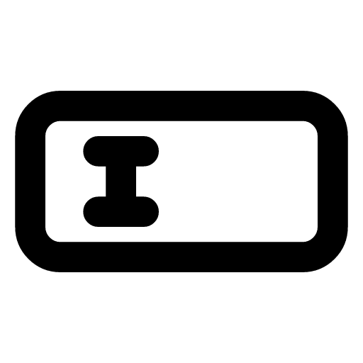 Text cursor input icon — A text field with the cursor in it — an input, a box waiting to be typed into