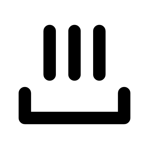 Thread dump icon — Three threads landing in a tray — every thread's stack at one instant