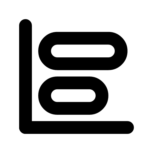 Throughput icon — Axes with two bands across them — how much passes through in a unit of time