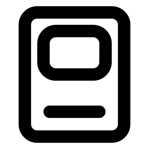 Ticket machine icon — The machine with its screen and the slot the ticket comes out of