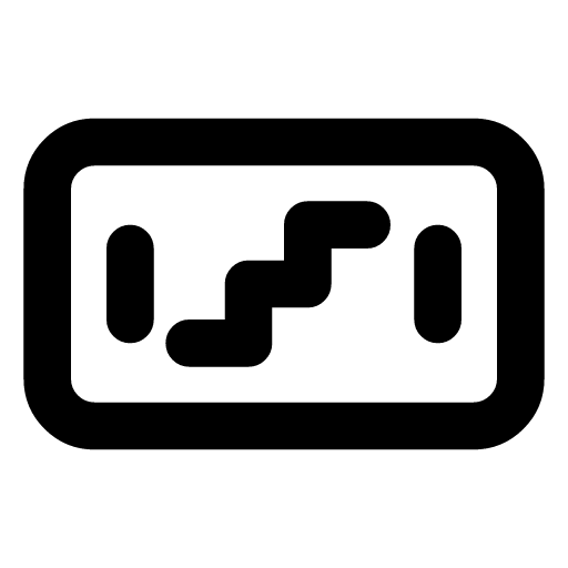 Tiered pricing icon — A banknote with a staircase on it — a different price for each band of use
