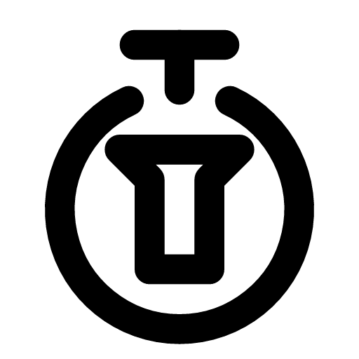 Time filter icon — A timer dial with a funnel on its face — filter results to a window of time