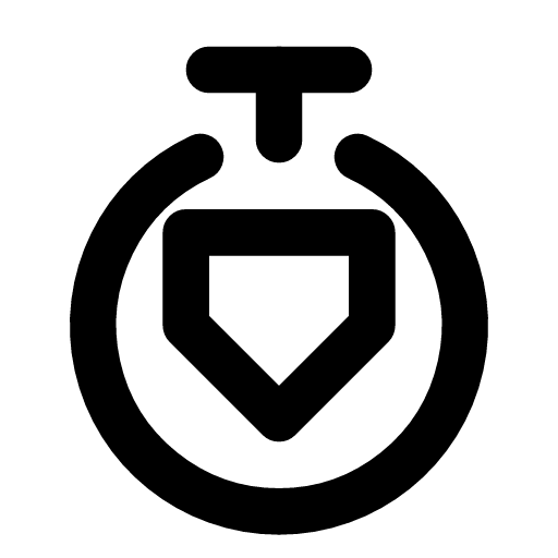 Time lock icon — A timer dial with a shield on its face — access that only opens during a window