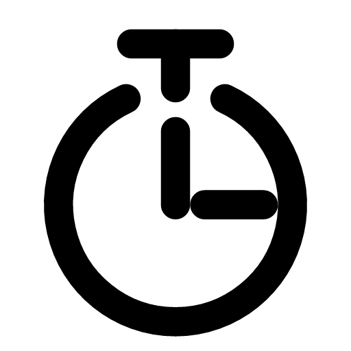 Timer icon — A timer — counting down, a stopwatch or the time elapsed since the start