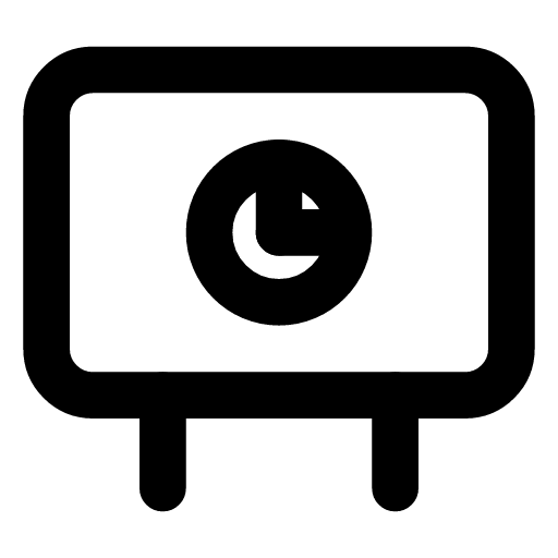 Timetable icon — The board with a clock on it — when everything runs