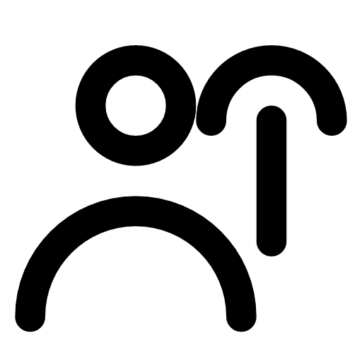 Tour guide icon — A person with a raised umbrella