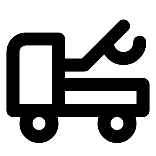 Tow truck icon — A truck with its boom out and a hook on the end