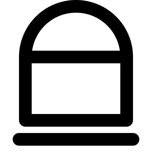 Train icon — A carriage with a rounded roof, standing on the rail