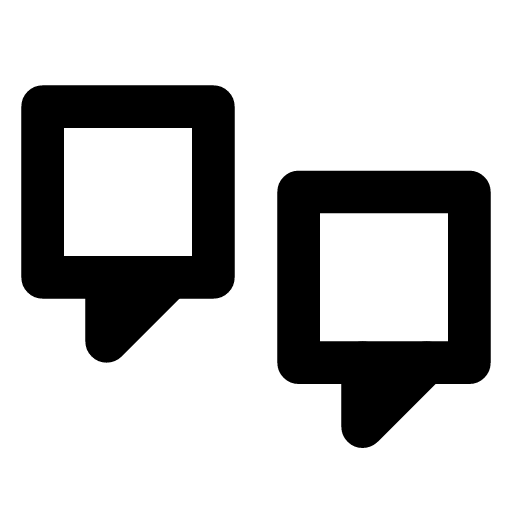 Translate icon — Two speech marks, one in each alphabet