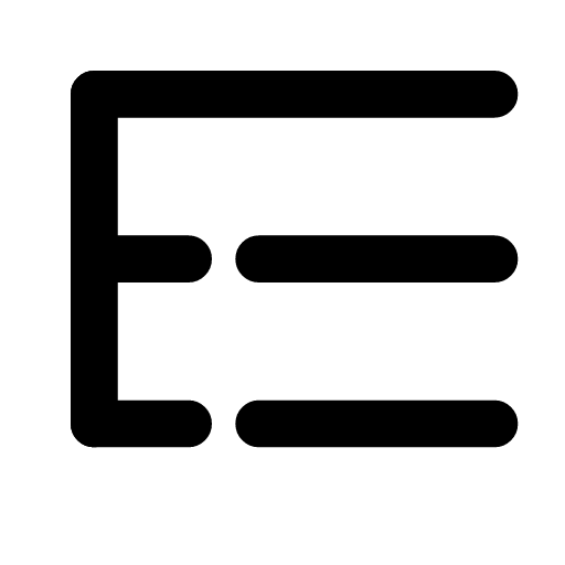 Tree view icon — A root with two children hanging from guide lines — a tree view of nested items