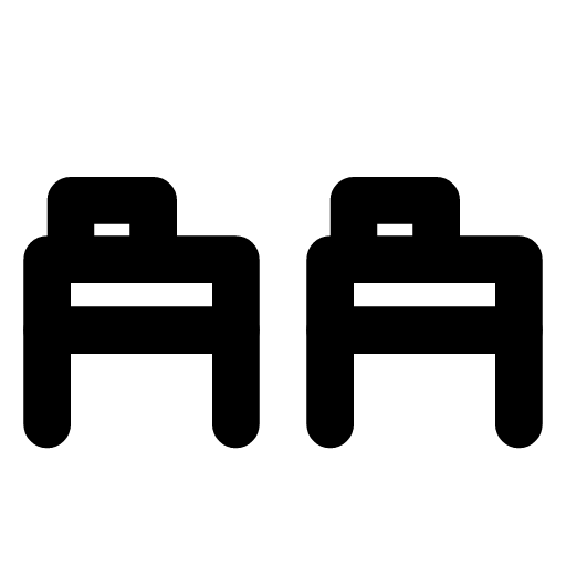 Twin beds icon — Two single beds side by side
