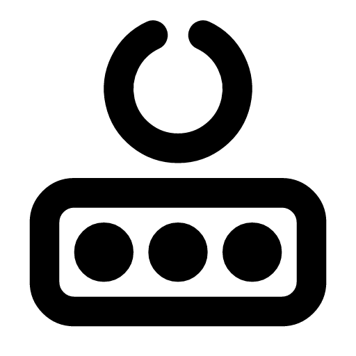 Typing agent icon — An agent above a keyboard — a computer-use agent that types into real applications