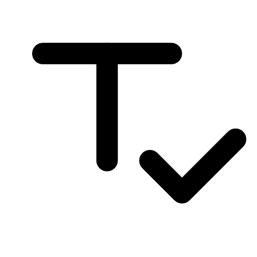 Type check icon — A letter T with a check beside it — static type checking that passed