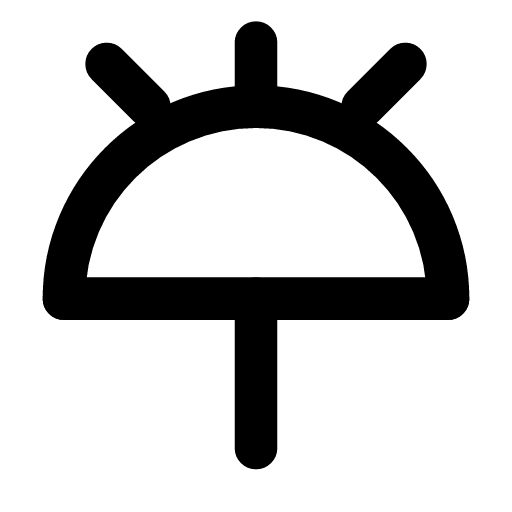 Umbrella up icon — The canopy with drops falling on it